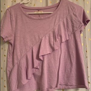 HOLLISTER PURPLE RUFFLE SHIRT
